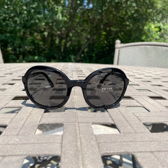 Prada Accessories - PRADA OPR 09VS Womens Round Black Sunglasses NEW